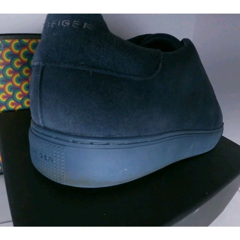 Kurt Geiger London Men's Lennon Slip on Blue Suede Sneakers Us 13 Used with box